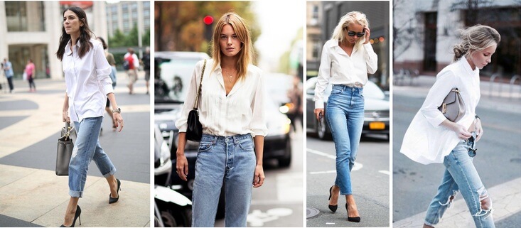 white shirt casual look